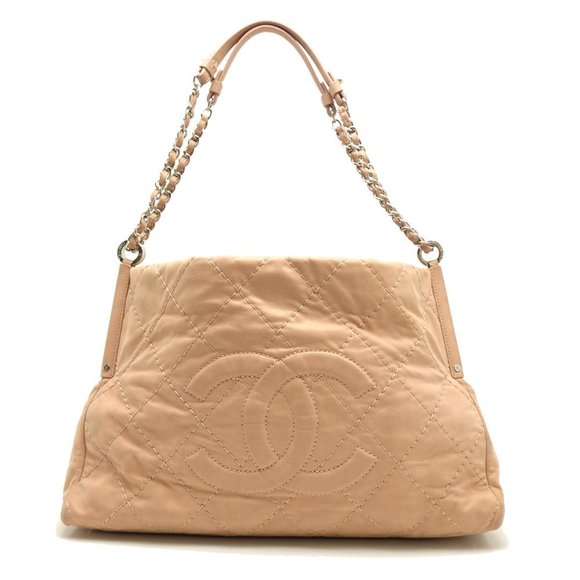 Chanel Chain Shoulder Bag 2way Diagonal Heremark Leather Pink - Picture 2 of 7